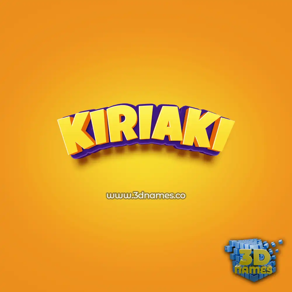 kiriaki in Orange Toon style - 3D name wallpaper