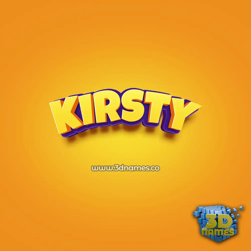 kirsty in Orange Toon style - 3D name wallpaper
