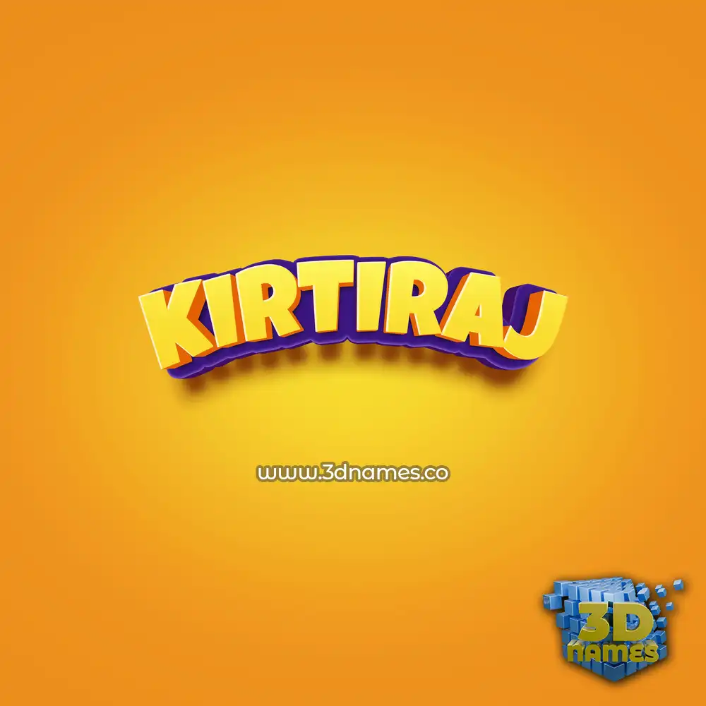 kirtiraj in Orange Toon style - 3D name wallpaper