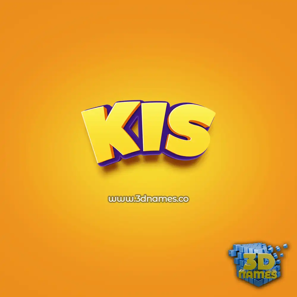 kis in Orange Toon style - 3D name wallpaper