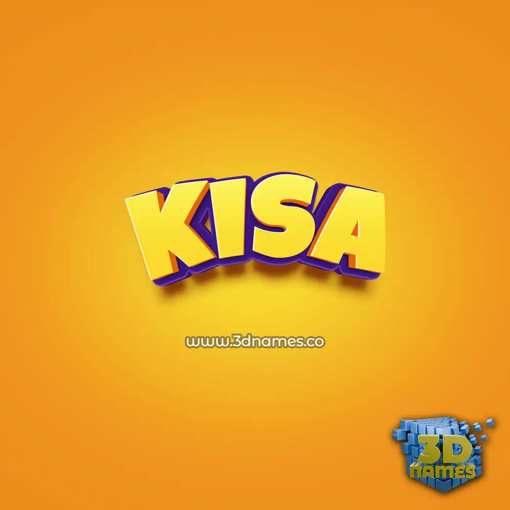 kisa in Orange Toon style - 3D name wallpaper