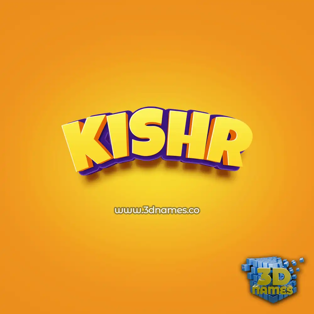 kishr in Orange Toon style - 3D name wallpaper