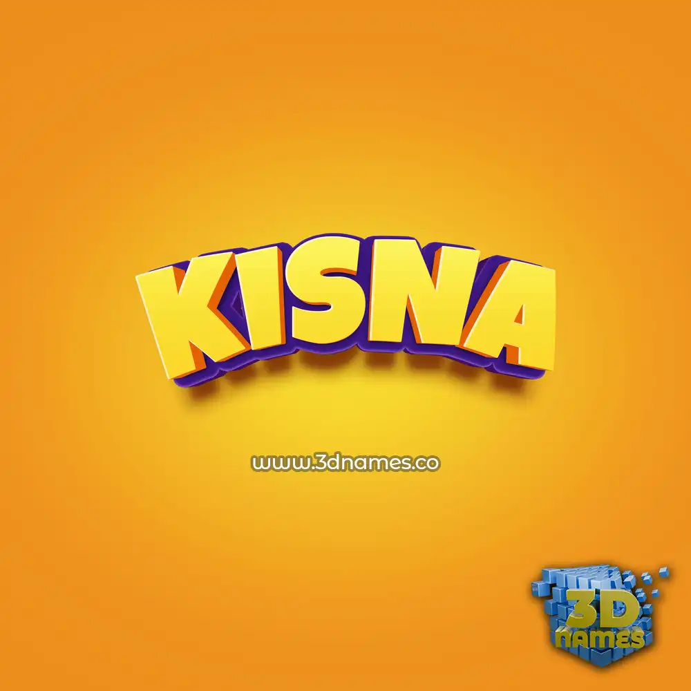 kisna in Orange Toon style - 3D name wallpaper