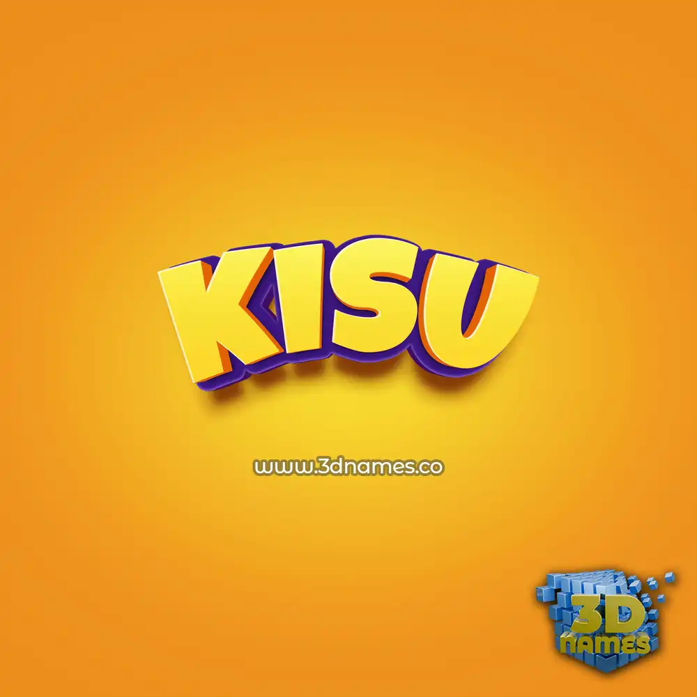 kisu in Orange Toon style - 3D name wallpaper