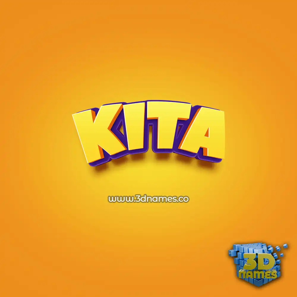 kita in Orange Toon style - 3D name wallpaper
