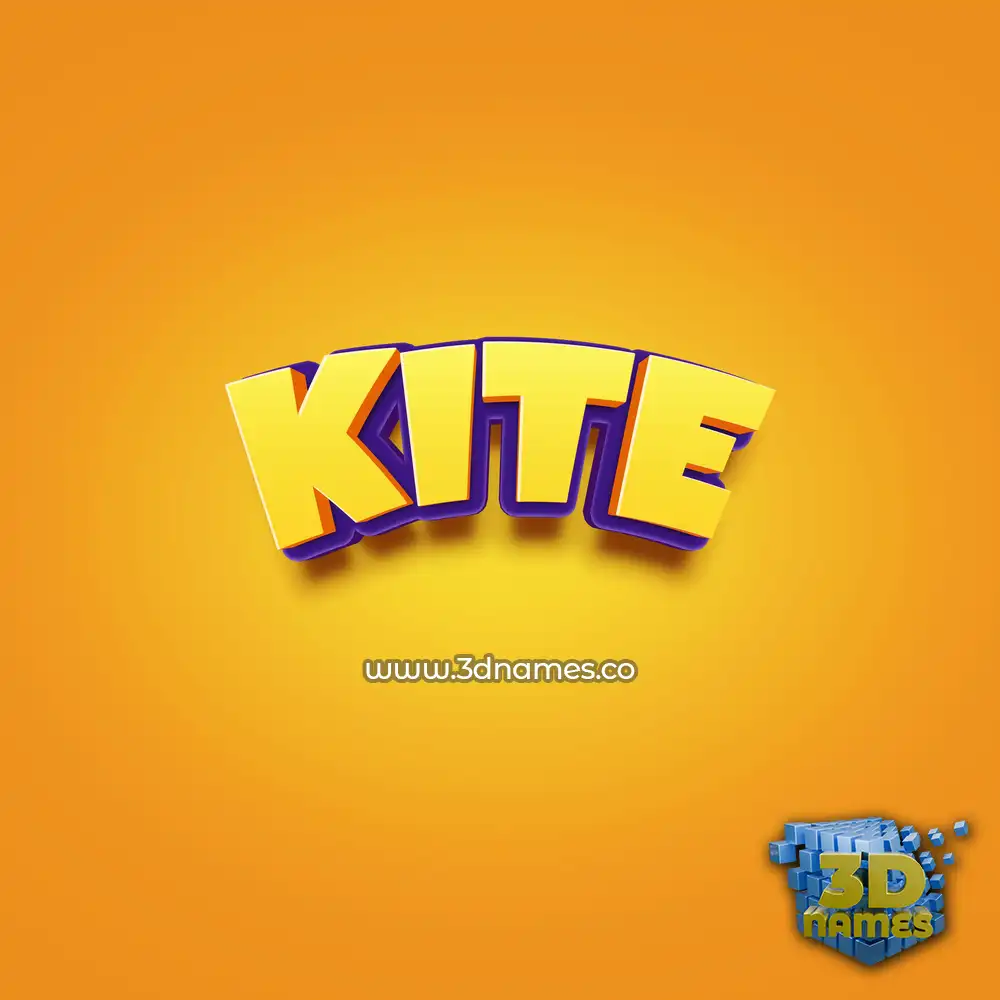 kite in Orange Toon style - 3D name wallpaper