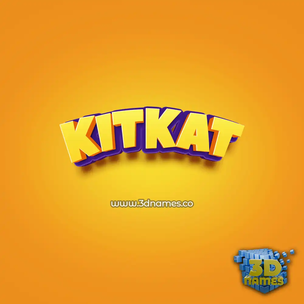 kitkat in Orange Toon style - 3D name wallpaper