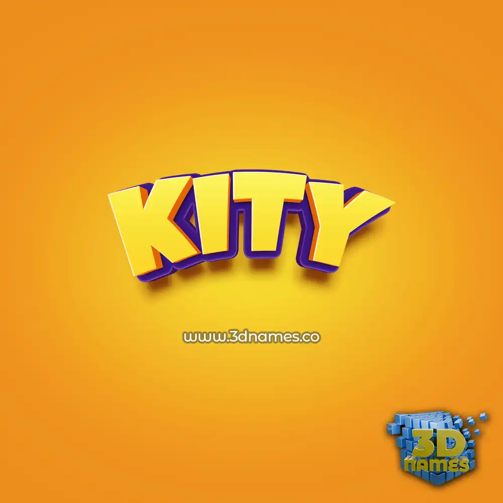 kity in Orange Toon style - 3D name wallpaper