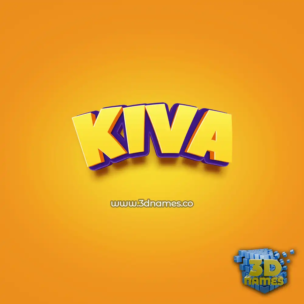 kiva in Orange Toon style - 3D name wallpaper
