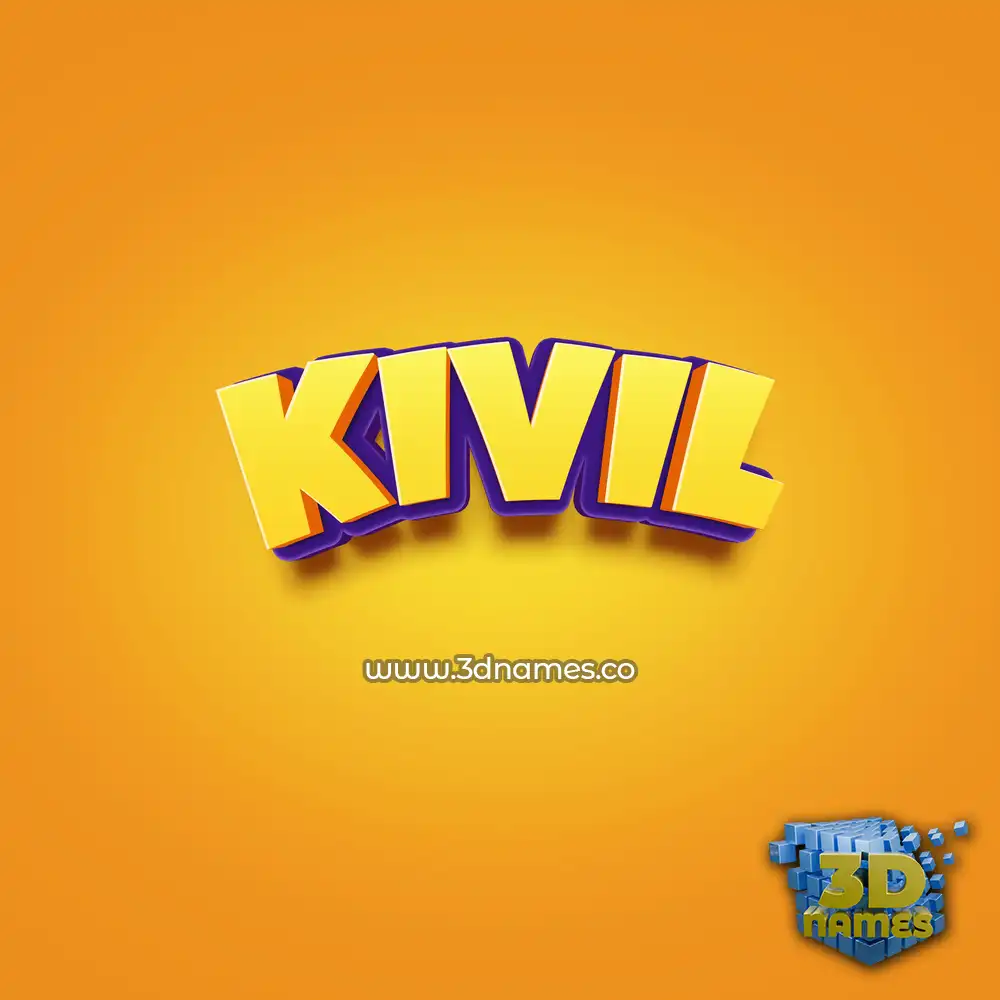 kivil in Orange Toon style - 3D name wallpaper