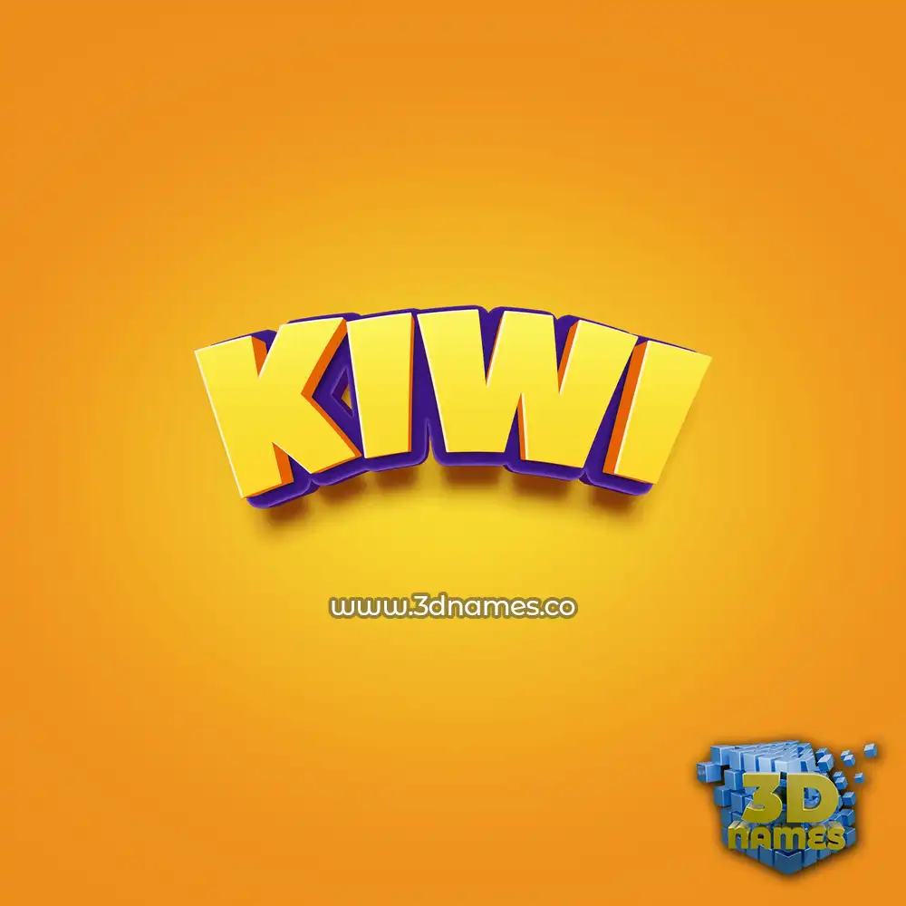 kiwi in Orange Toon style - 3D name wallpaper