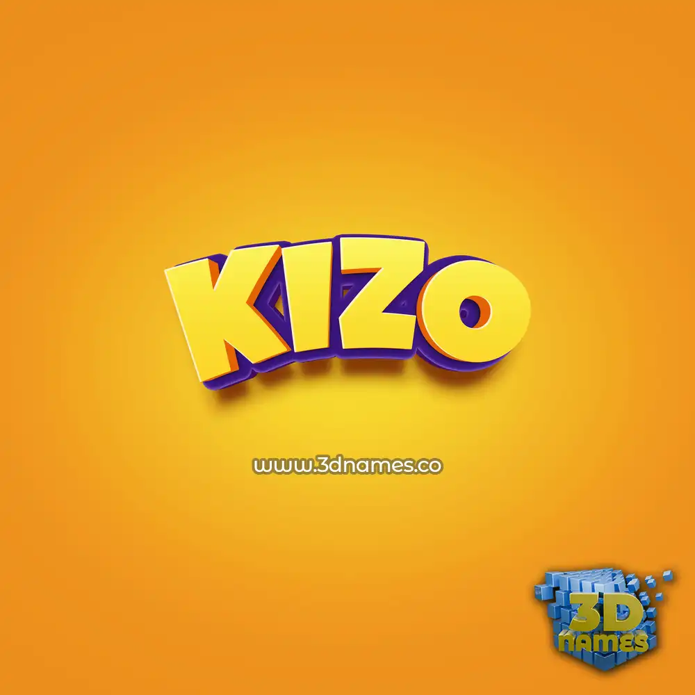 kizo in Orange Toon style - 3D name wallpaper