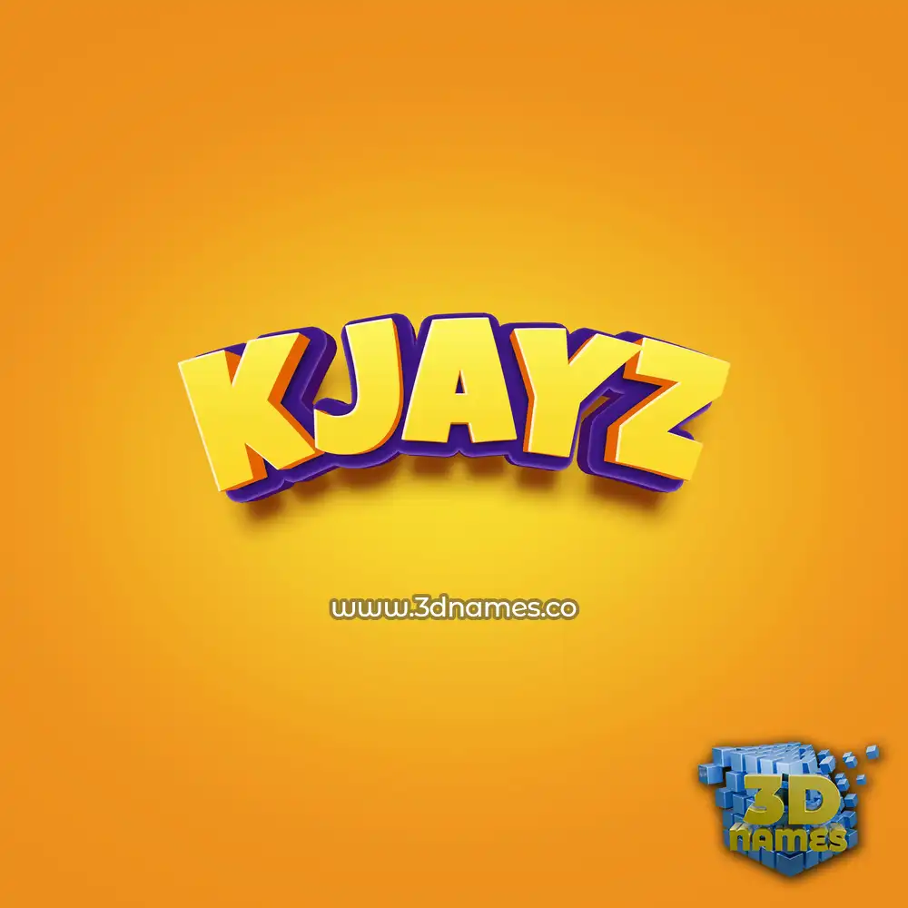 kjayz in Orange Toon style - 3D name wallpaper