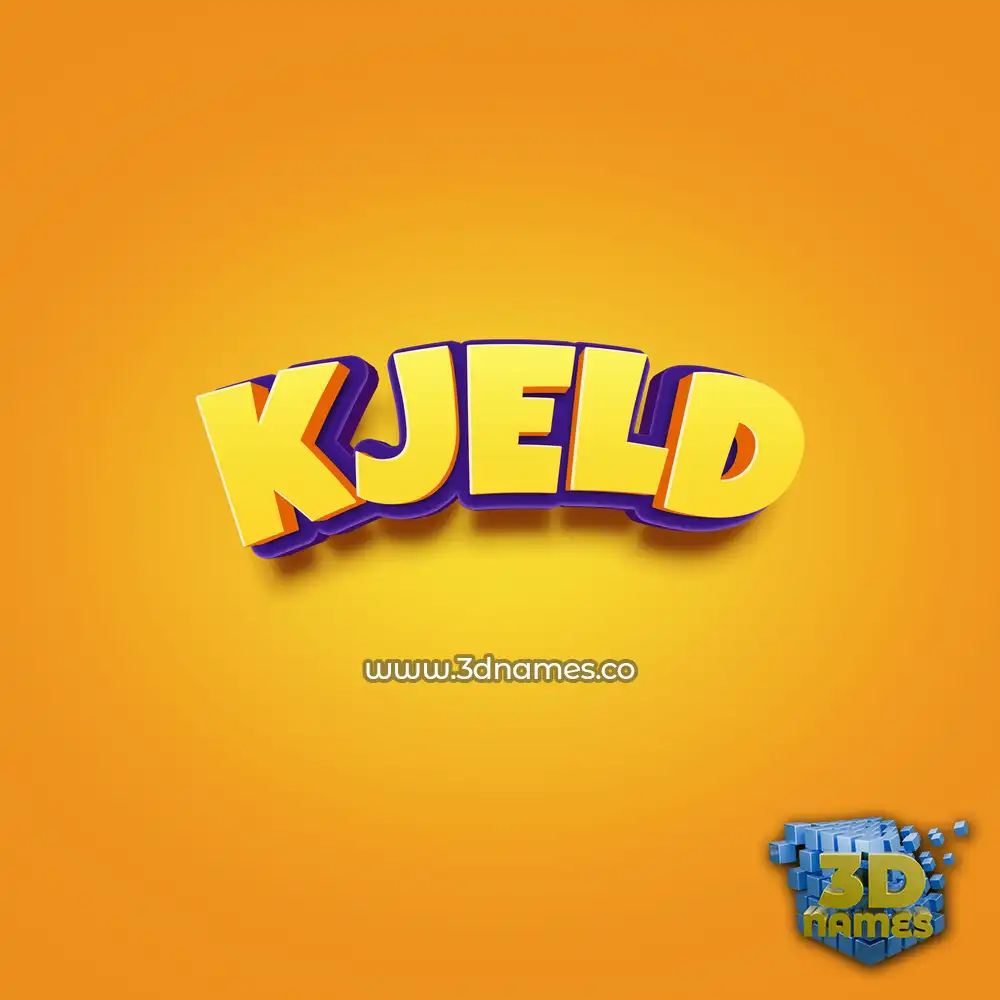 kjeld in Orange Toon style - 3D name wallpaper