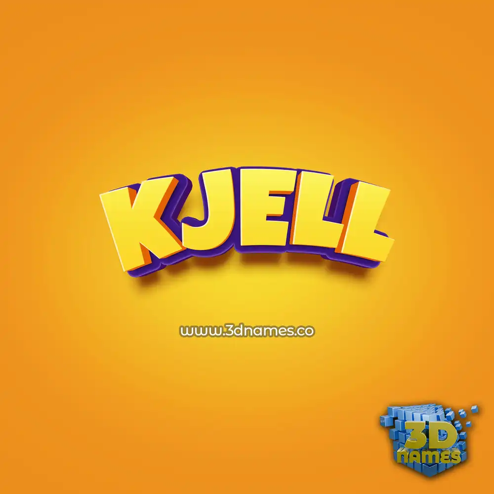 kjell in Orange Toon style - 3D name wallpaper