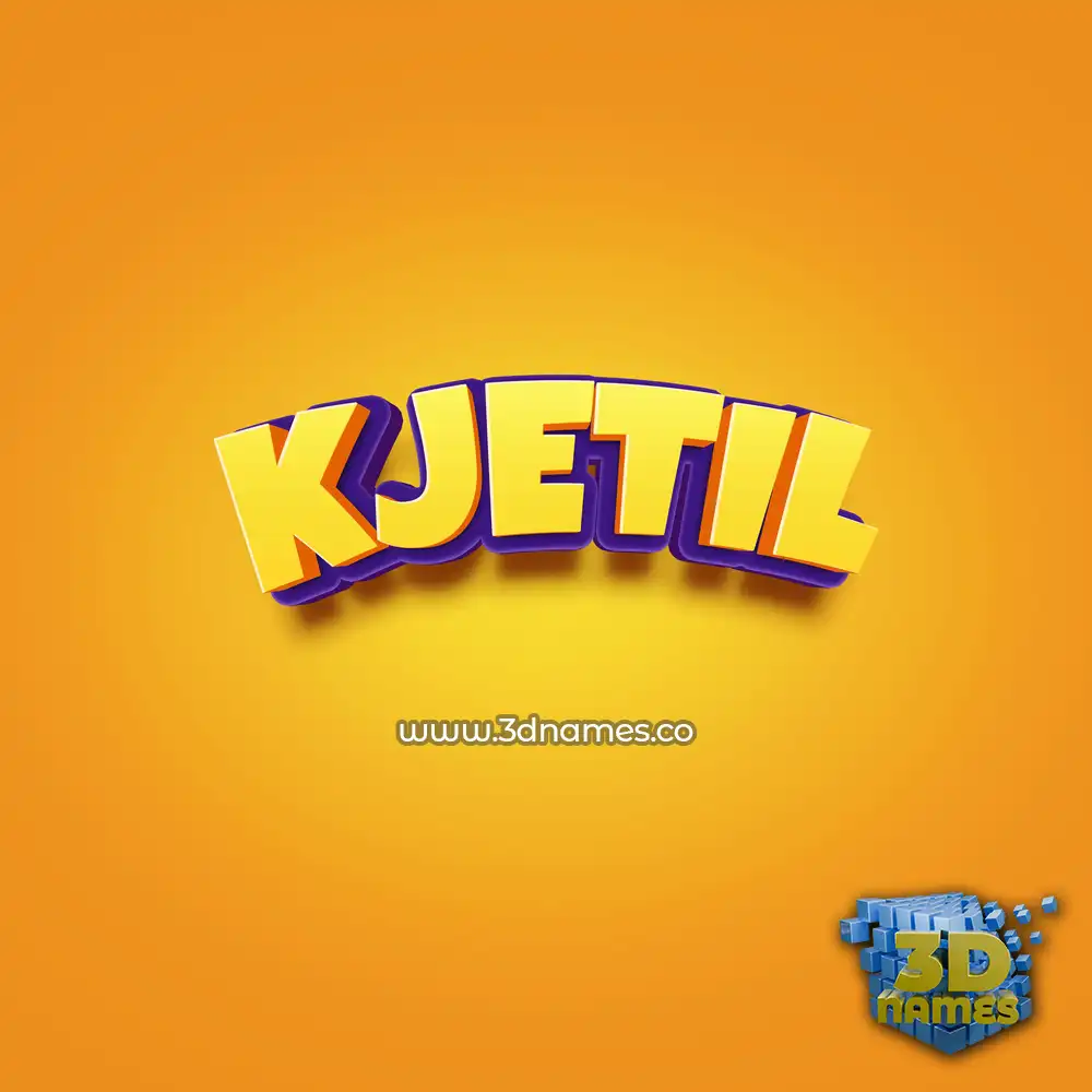 kjetil in Orange Toon style - 3D name wallpaper