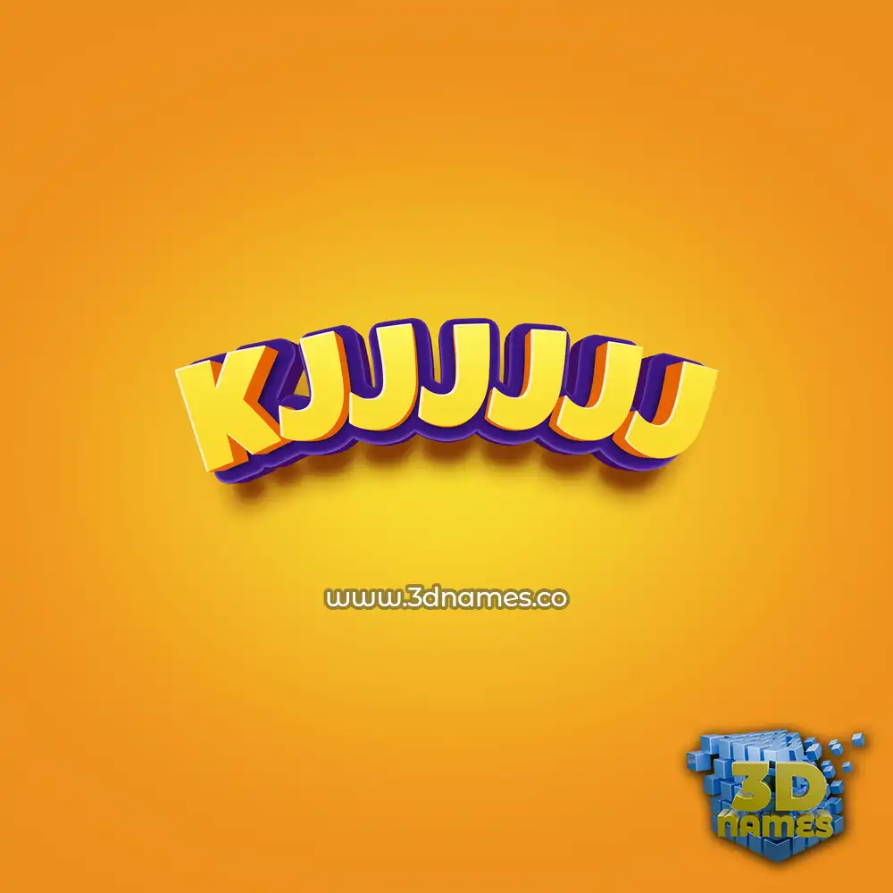 kjjjjjj in Orange Toon style - 3D name wallpaper