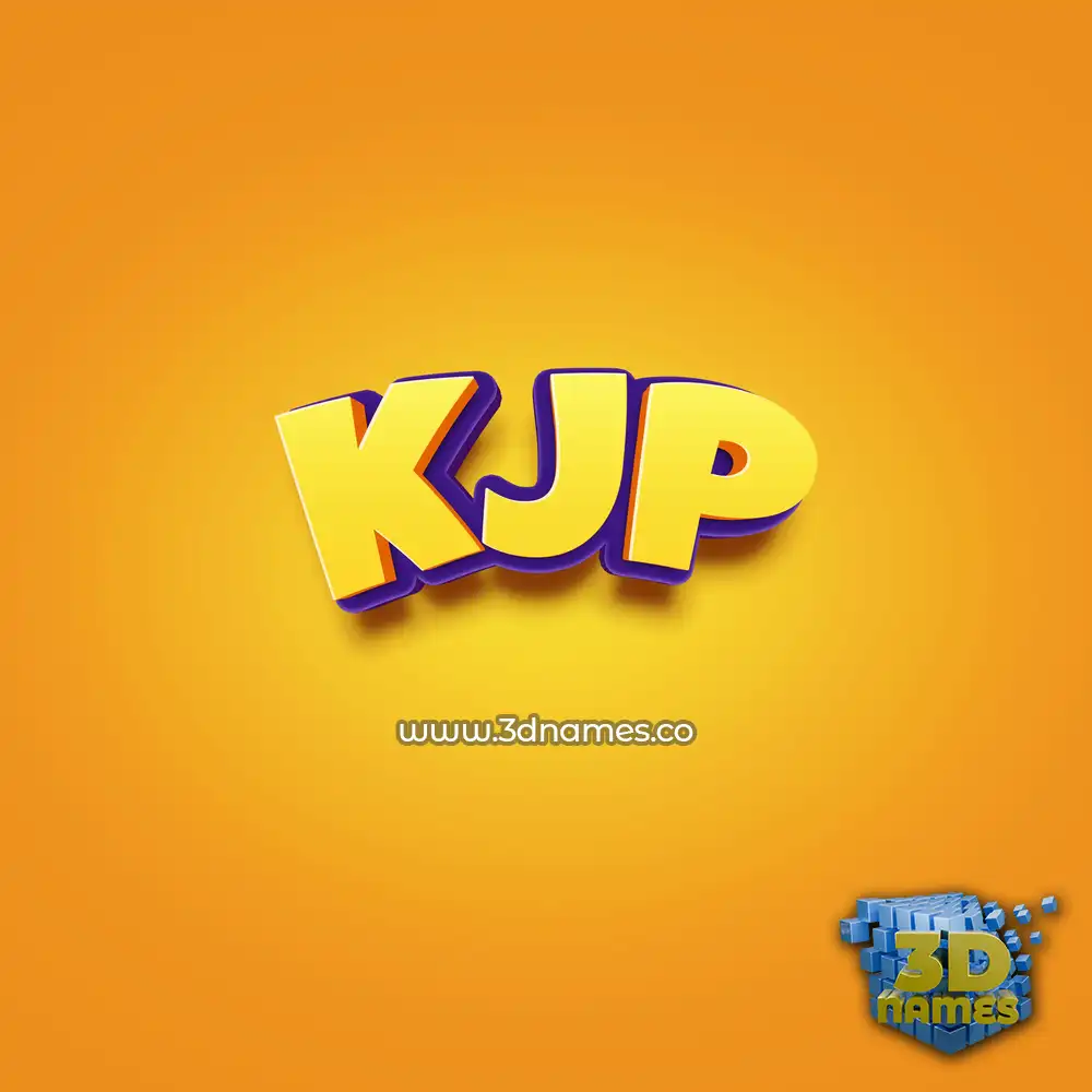 kjp in Orange Toon style - 3D name wallpaper