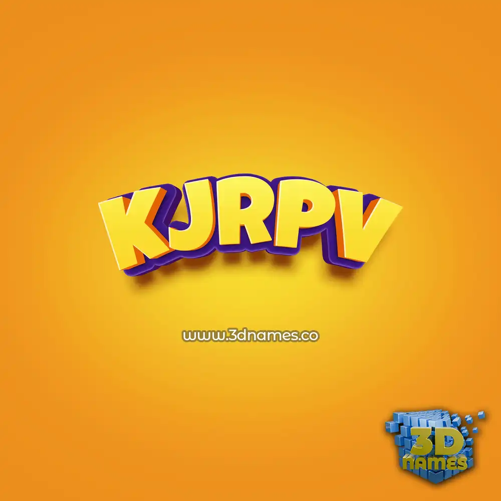 kjrpv in Orange Toon style - 3D name wallpaper