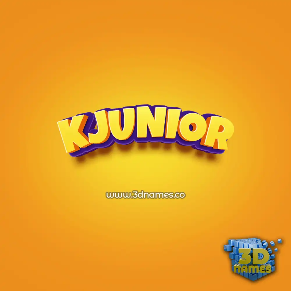 kjunior in Orange Toon style - 3D name wallpaper