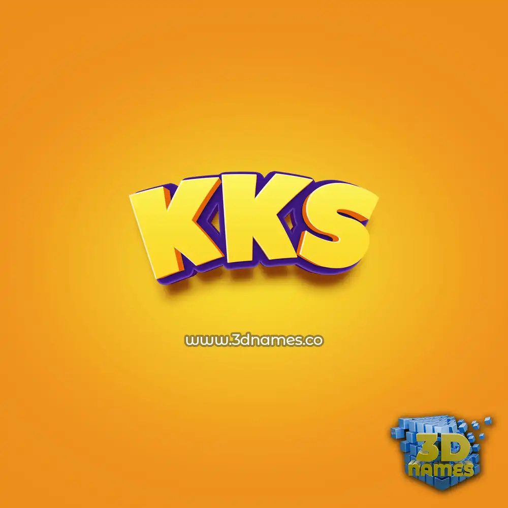kks in Orange Toon style - 3D name wallpaper