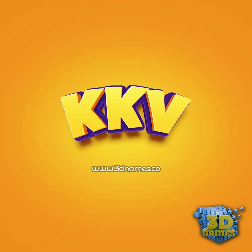 kkv in Orange Toon style - 3D name wallpaper