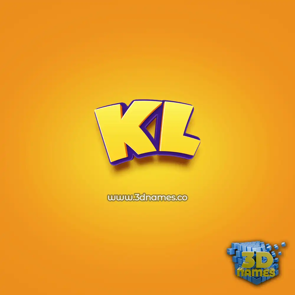 kl in Orange Toon style - 3D name wallpaper
