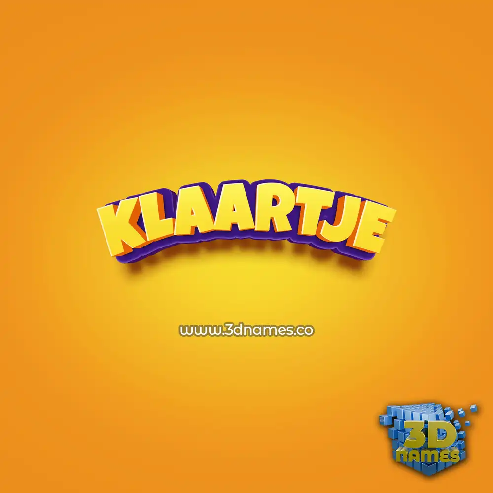 klaartje in Orange Toon style - 3D name wallpaper