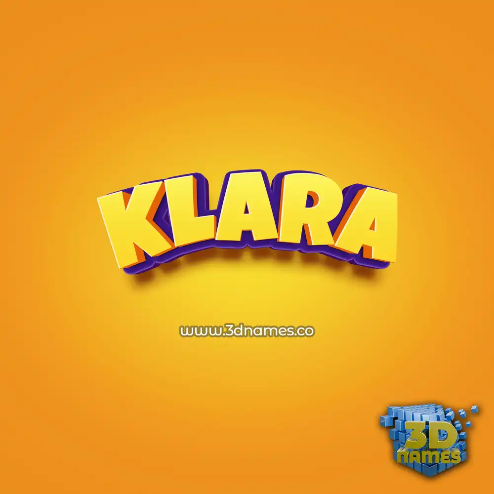 klara in Orange Toon style - 3D name wallpaper