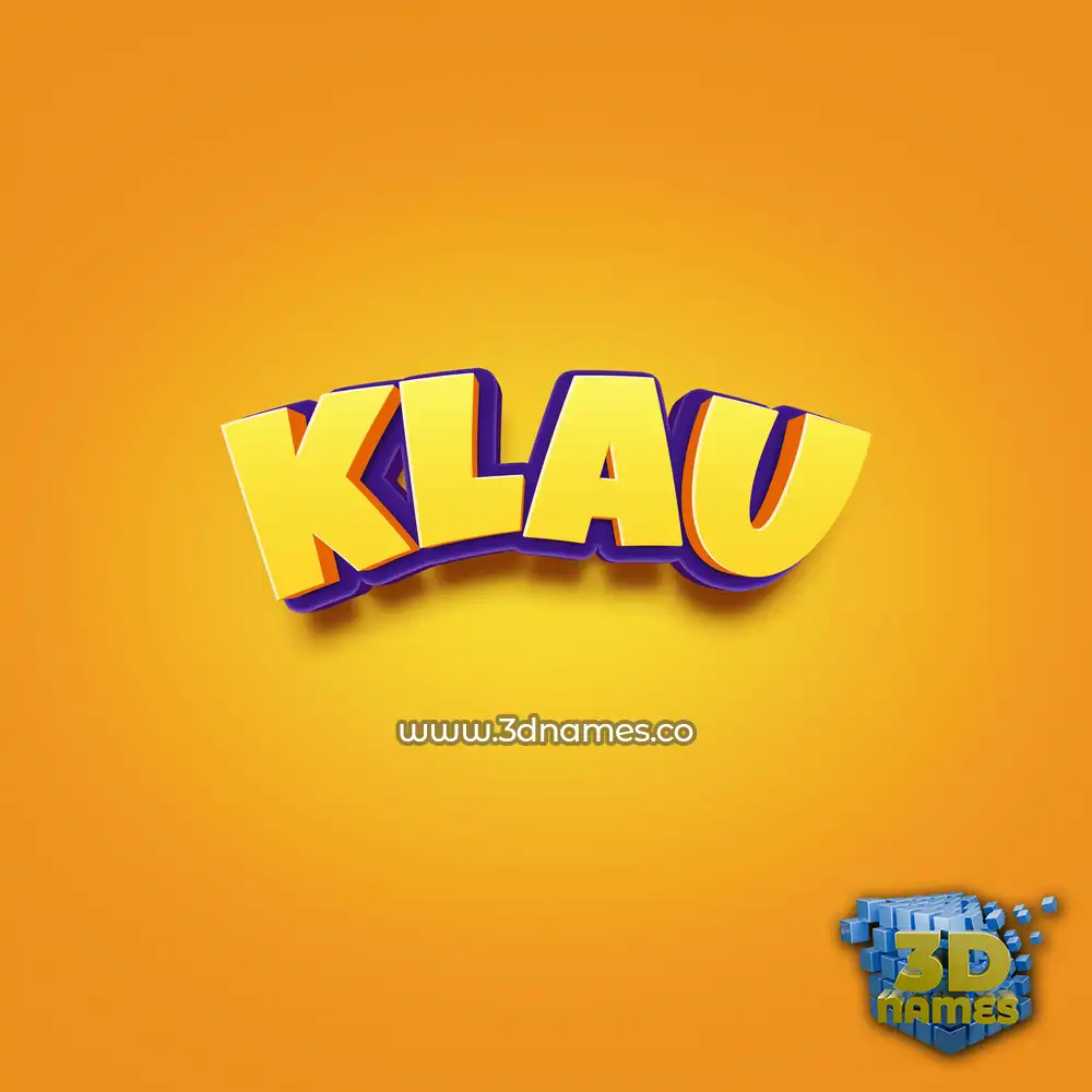 klau in Orange Toon style - 3D name wallpaper