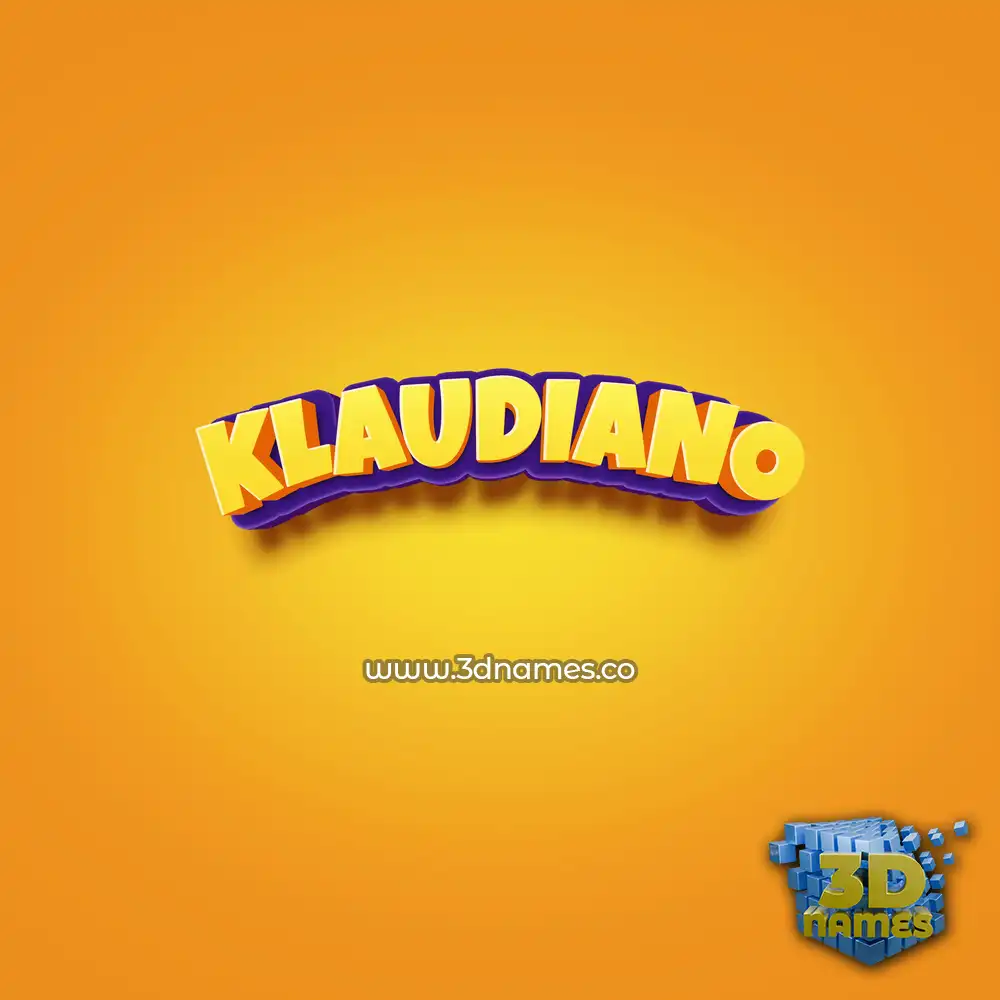 klaudiano in Orange Toon style - 3D name wallpaper