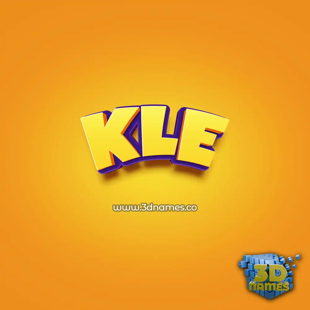 kle in Orange Toon style - 3D name wallpaper