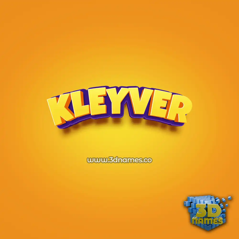 kleyver in Orange Toon style - 3D name wallpaper
