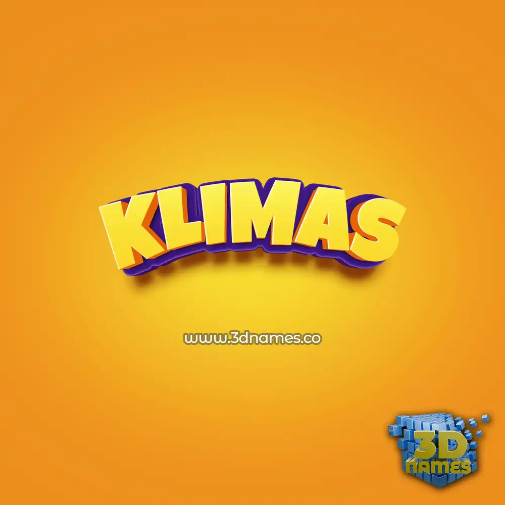 klimas in Orange Toon style - 3D name wallpaper