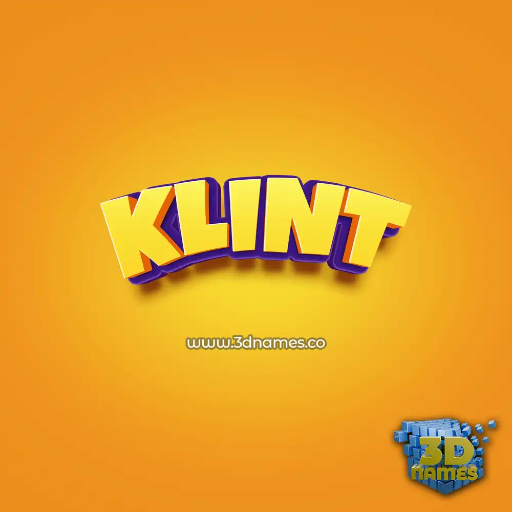 klint in Orange Toon style - 3D name wallpaper