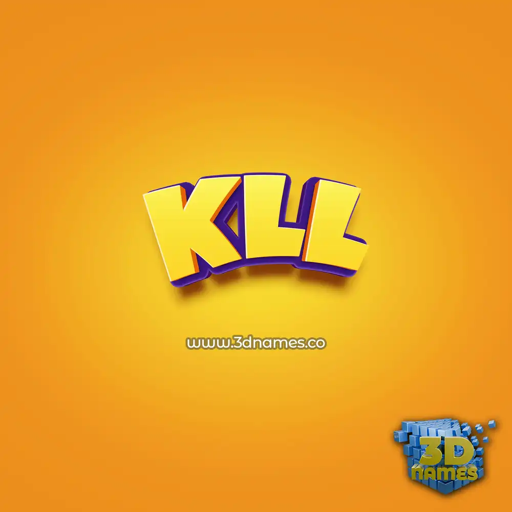 kll in Orange Toon style - 3D name wallpaper