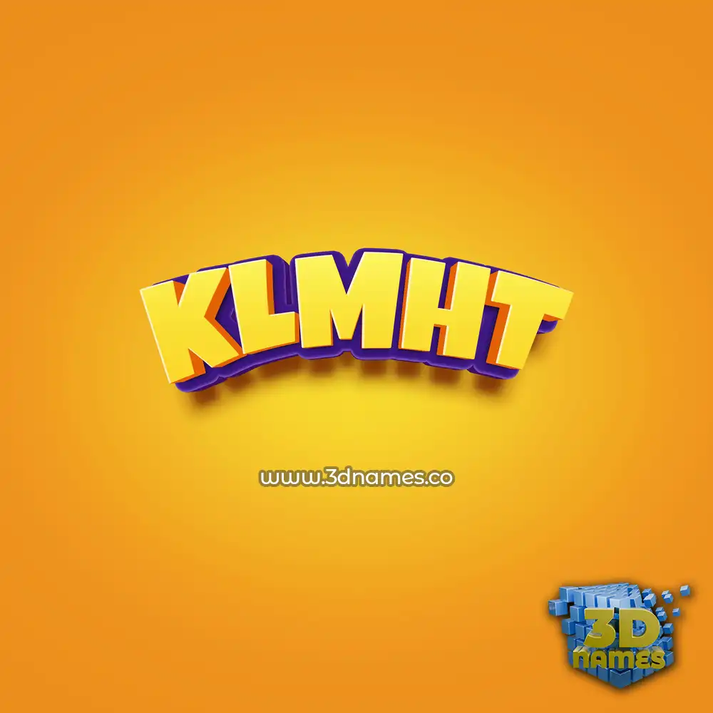 klmht in Orange Toon style - 3D name wallpaper