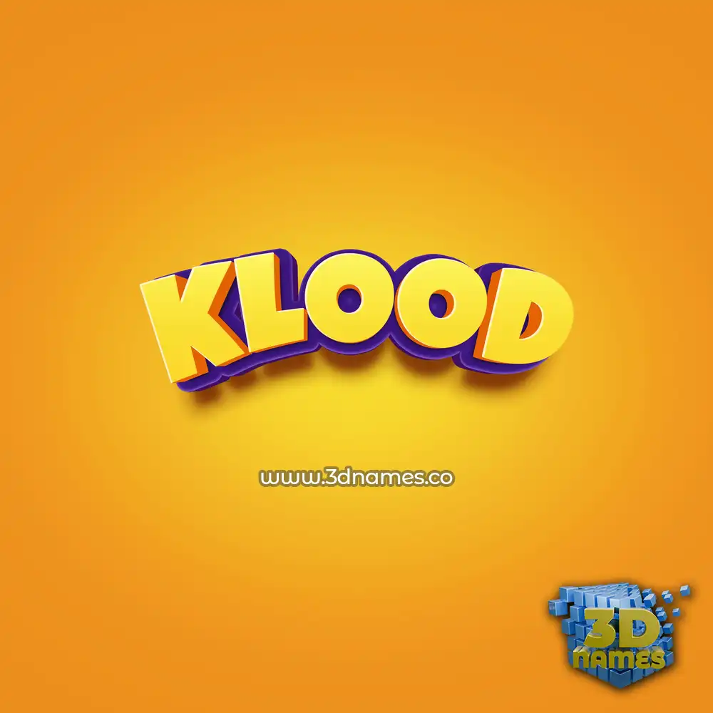 klood in Orange Toon style - 3D name wallpaper