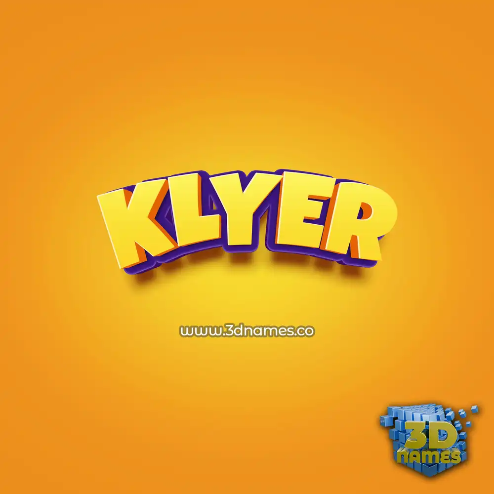 klyer in Orange Toon style - 3D name wallpaper