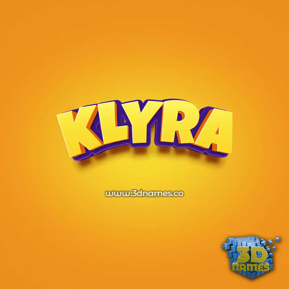 klyra in Orange Toon style - 3D name wallpaper
