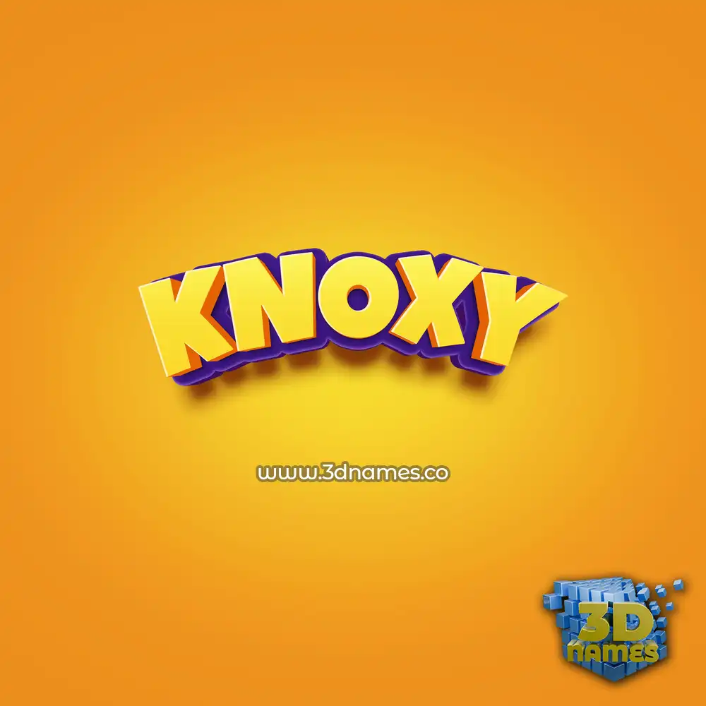 knoxy in Orange Toon style - 3D name wallpaper