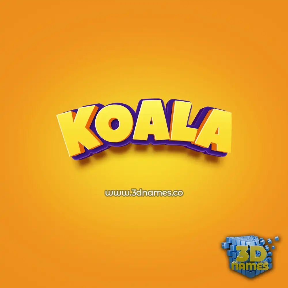 koala in Orange Toon style - 3D name wallpaper