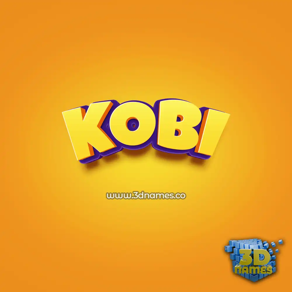 kobi in Orange Toon style - 3D name wallpaper