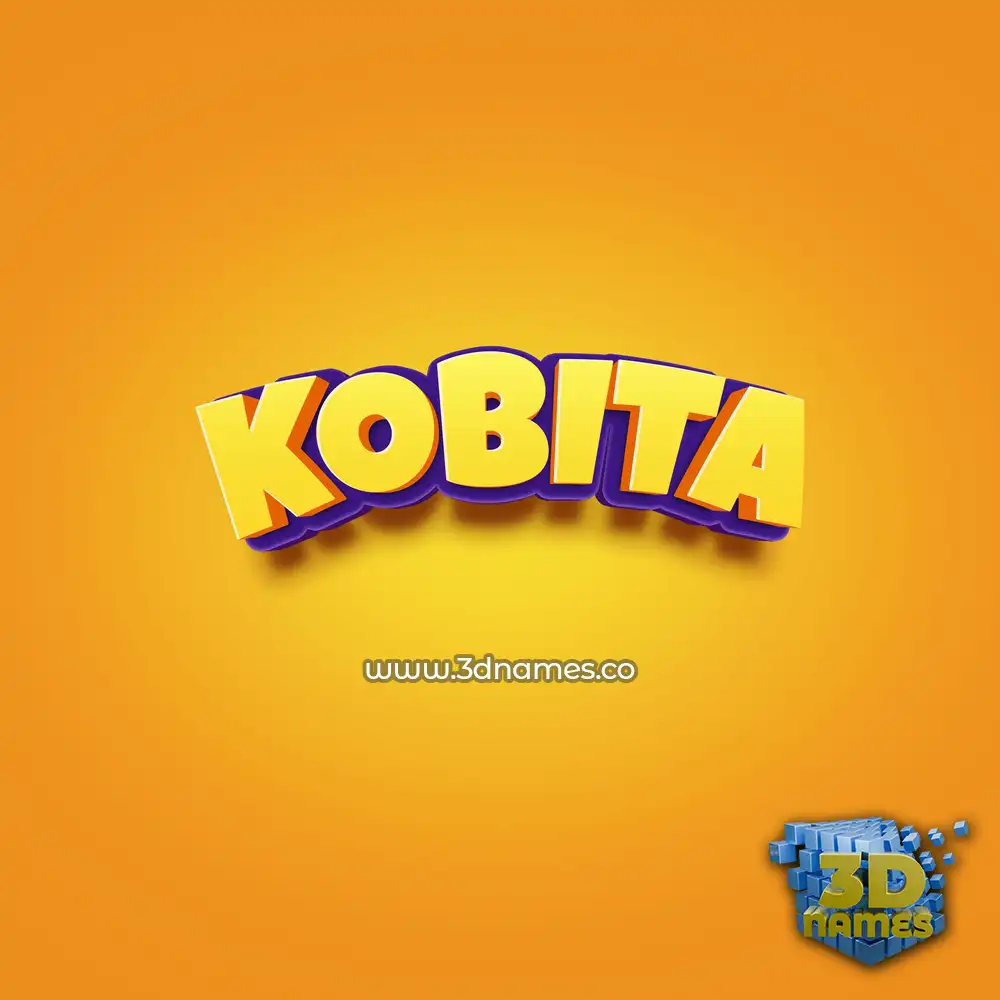 kobita in Orange Toon style - 3D name wallpaper
