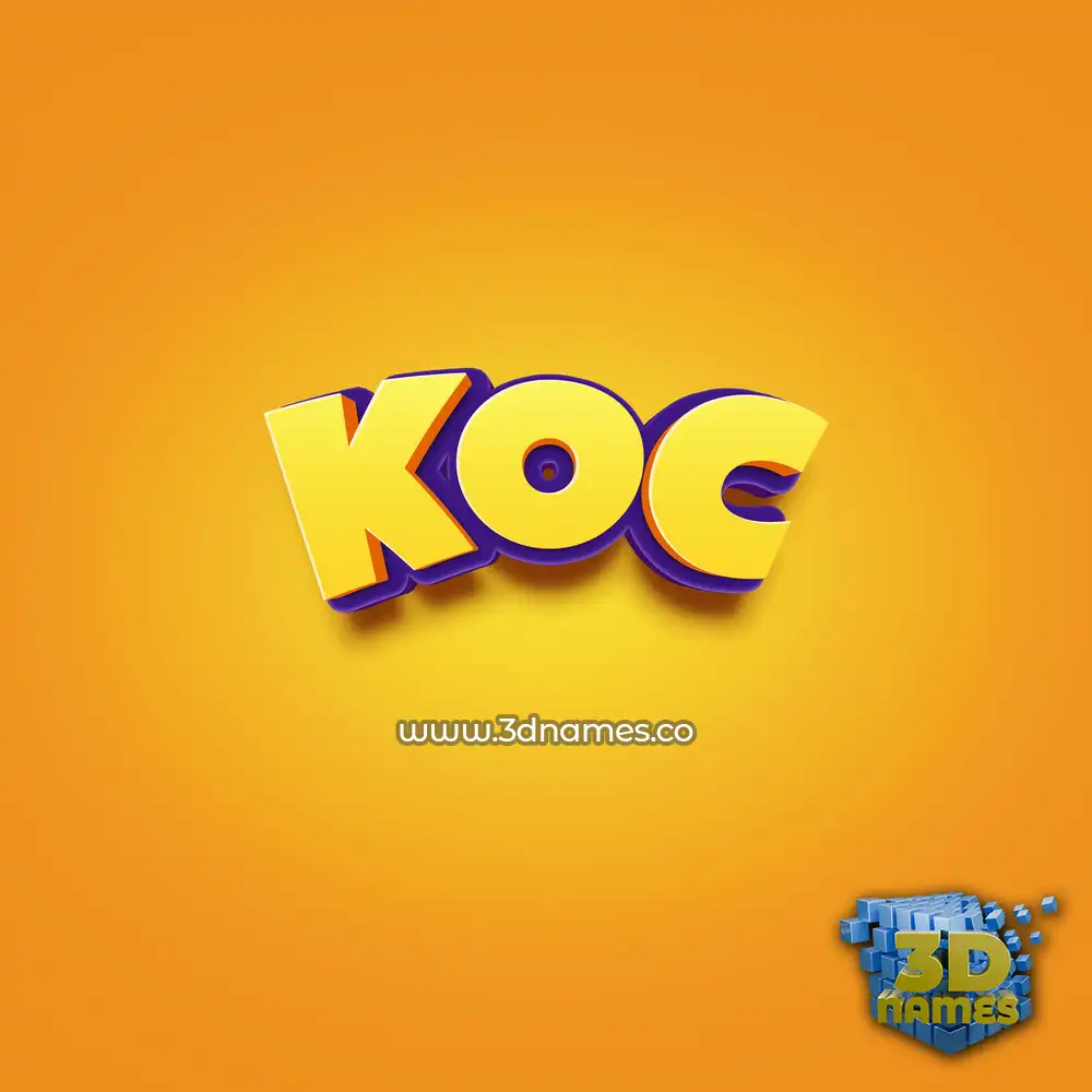 koc in Orange Toon style - 3D name wallpaper
