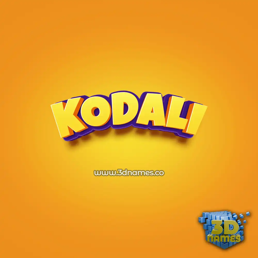 kodali in Orange Toon style - 3D name wallpaper