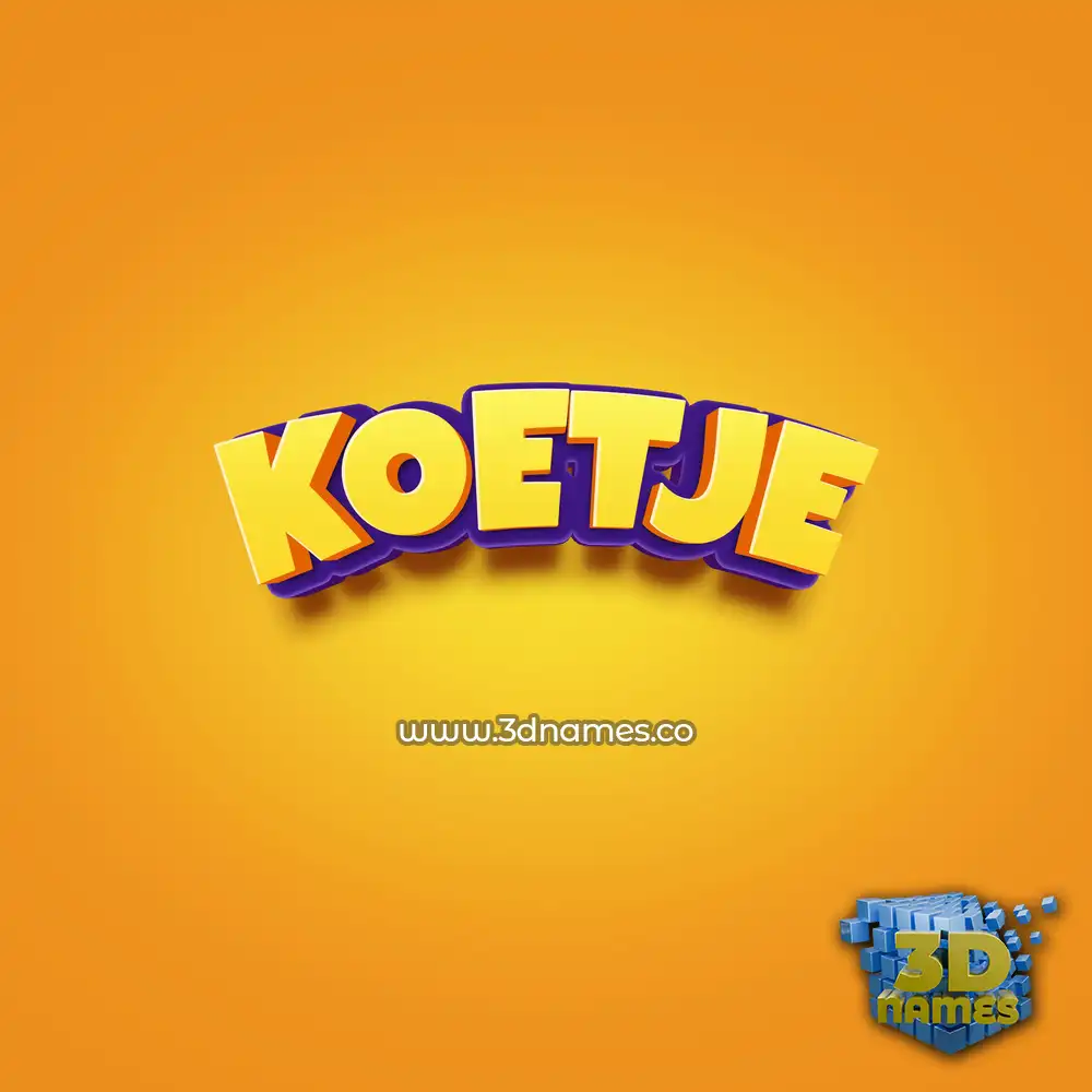 koetje in Orange Toon style - 3D name wallpaper