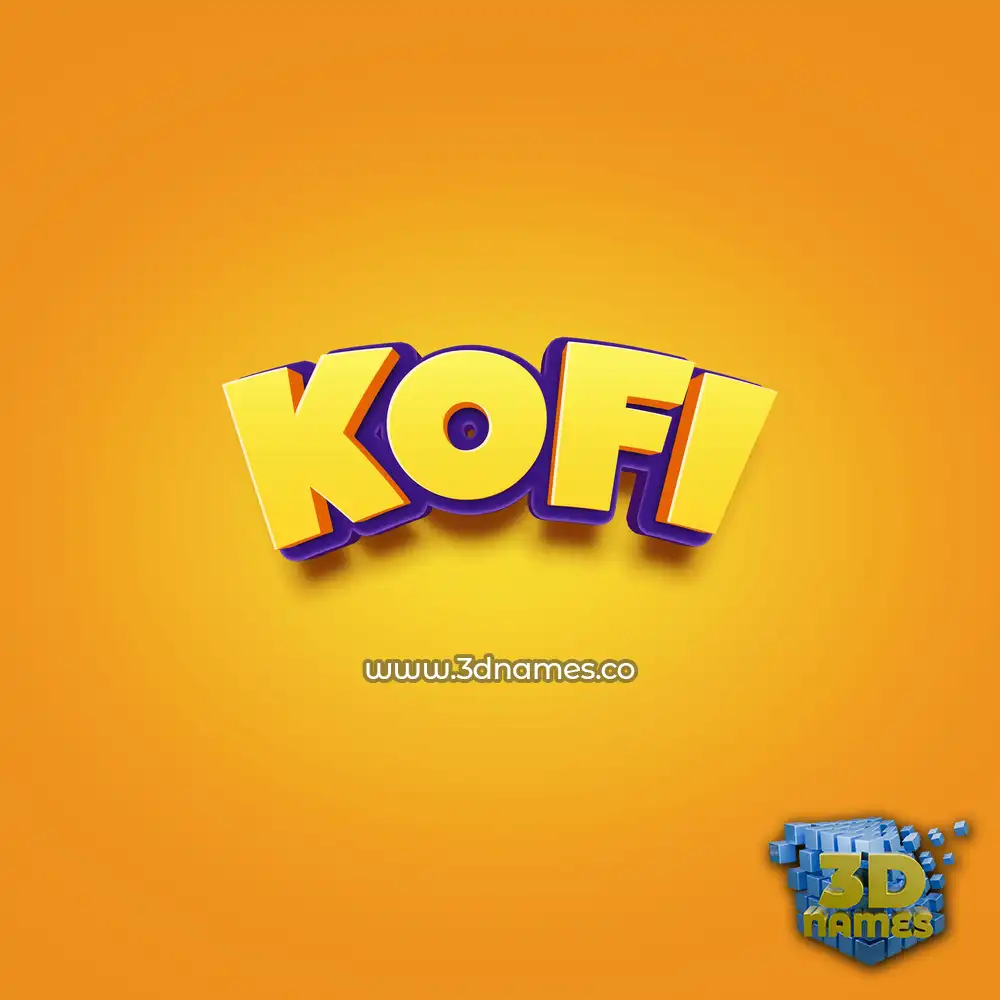 kofi in Orange Toon style - 3D name wallpaper