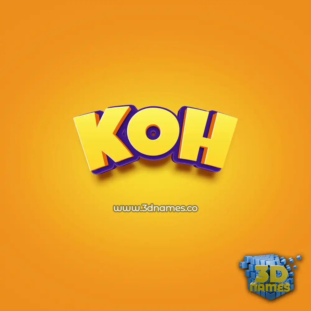 koh in Orange Toon style - 3D name wallpaper