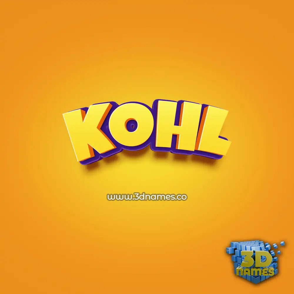 kohl in Orange Toon style - 3D name wallpaper